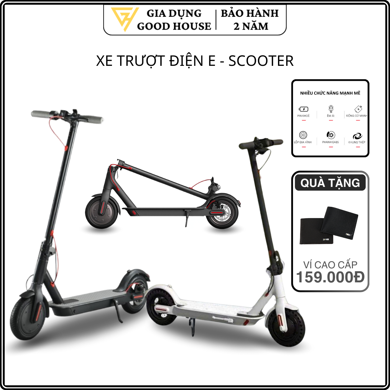 Xe Điện E-Scooter Gấp Gọn, Xe Scooter Trượt Đứng, Sử Dụng Màn Hình Điện Tử Tốc Độ 25km/h