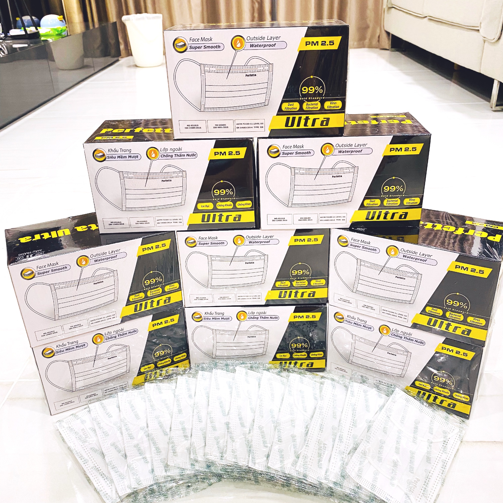 ❤️❤️❤️ Khẩu trang y tế Perfetta Ultra ( Mask for Adult) Hộp 35 cái