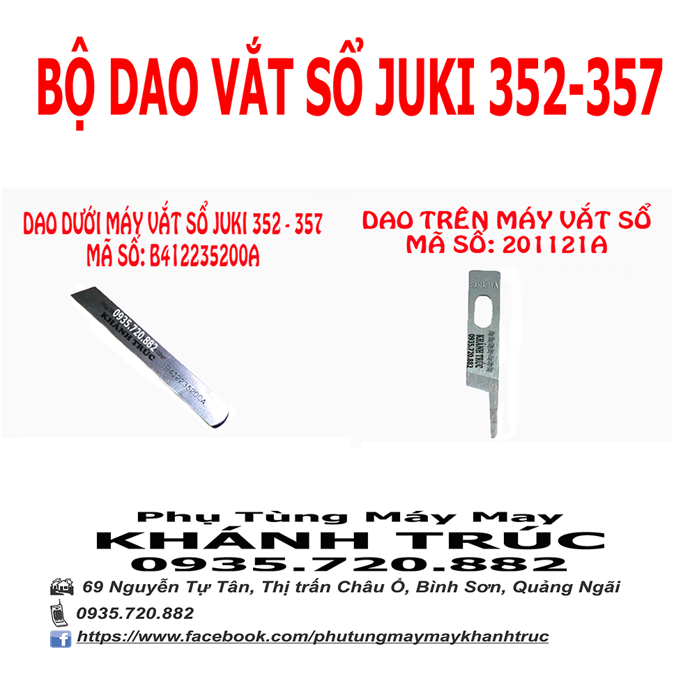 B412235200a dao dưới máy vắt sổ juki 352 và 357 máy may công nghiệp
