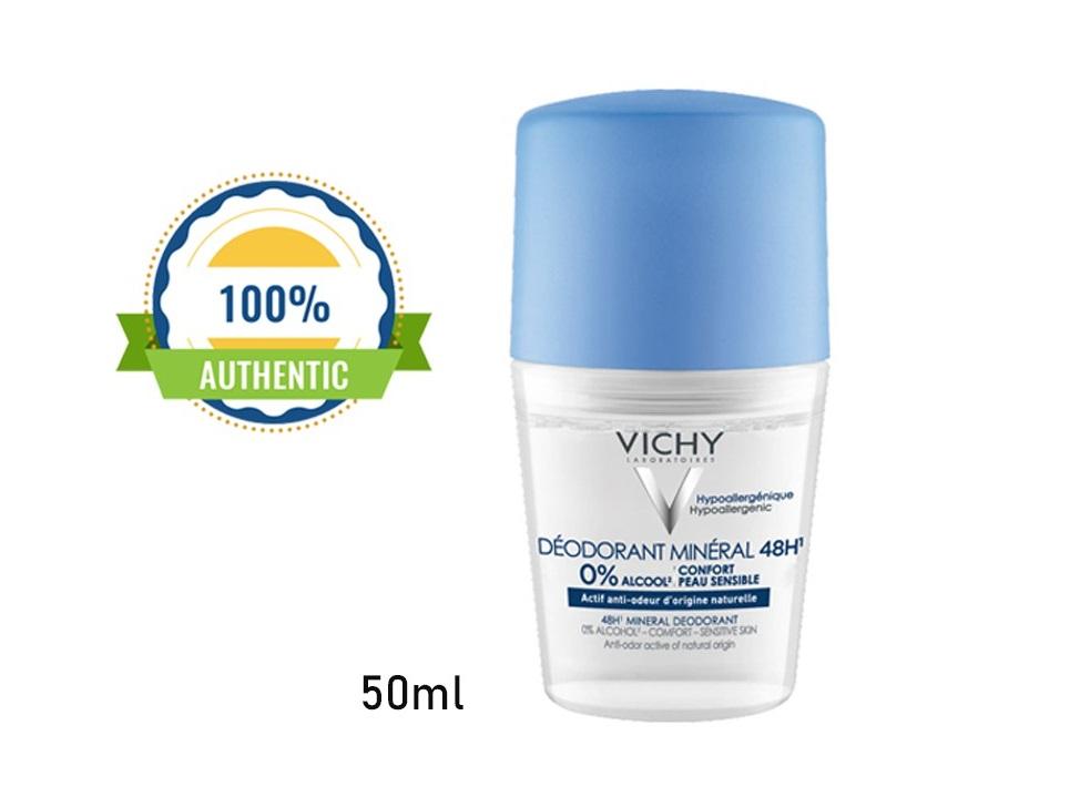 [HCM]Lăn khử mùi V ichy Déodorant Mineral 48h - Lăn Khử Mùi V ichy Không Muối Nhôm 50ml