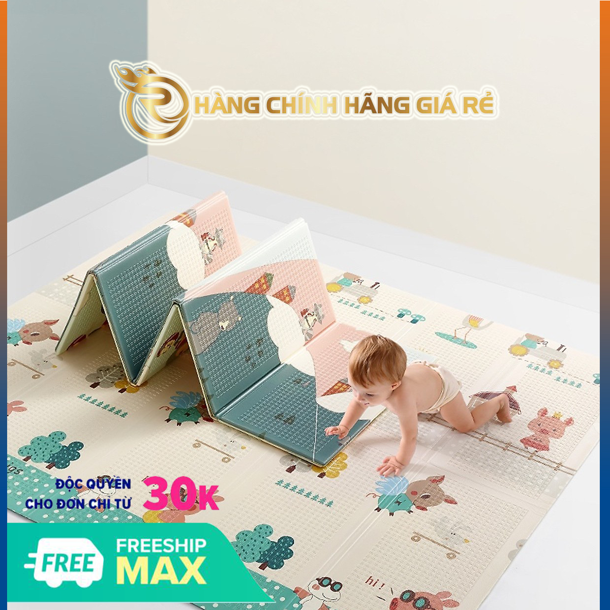 Thảm trải sàn xốp XPE 2 mặt phủ Silicone Hàn Quốc mẫu đẹp chống thấm tuyệt đối, chống ngã, chống trơn trượt, chống va đập cho bé cho bé tập bò - thảm trải sàn gấp gọn được có túi siêu êm bền đẹp