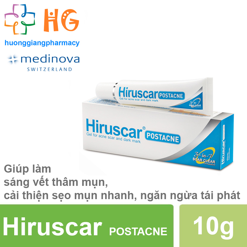 Hiruscar Post Acne - Gel chăm sóc sẹo mụn và mụn thâm trên da (Tub 10g)