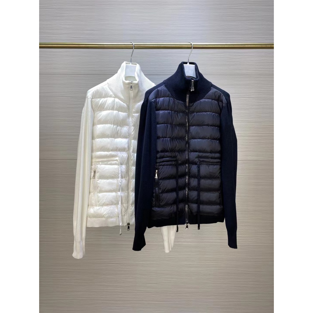 Áo khoác lông vũ phối len nam/nữ moncler - áo phao chất liệu lông vũ cực ấm