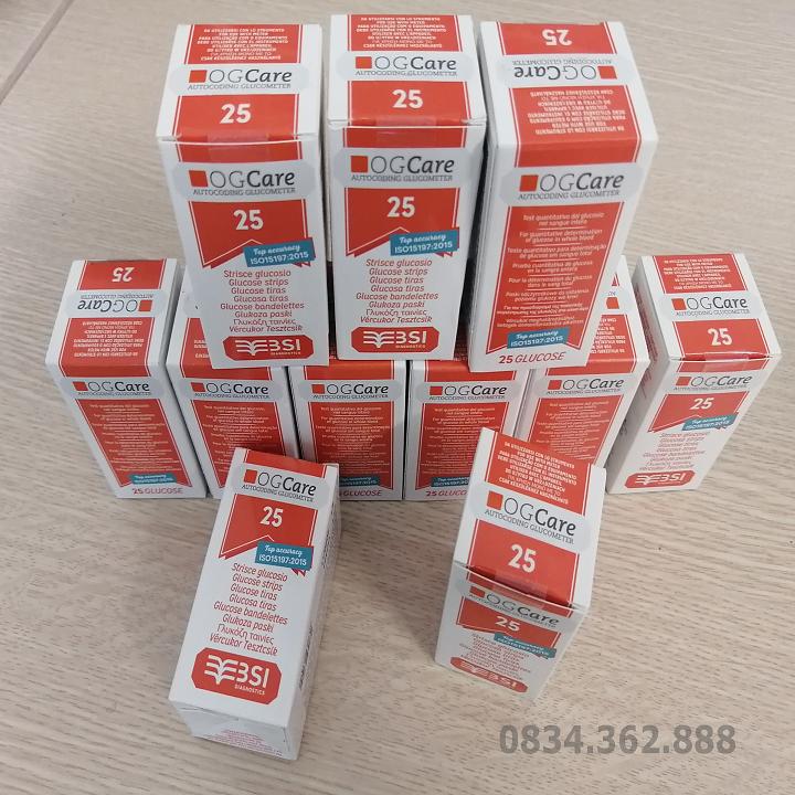 Que thử đường huyết OG Care nhập Ý hộp 25 que