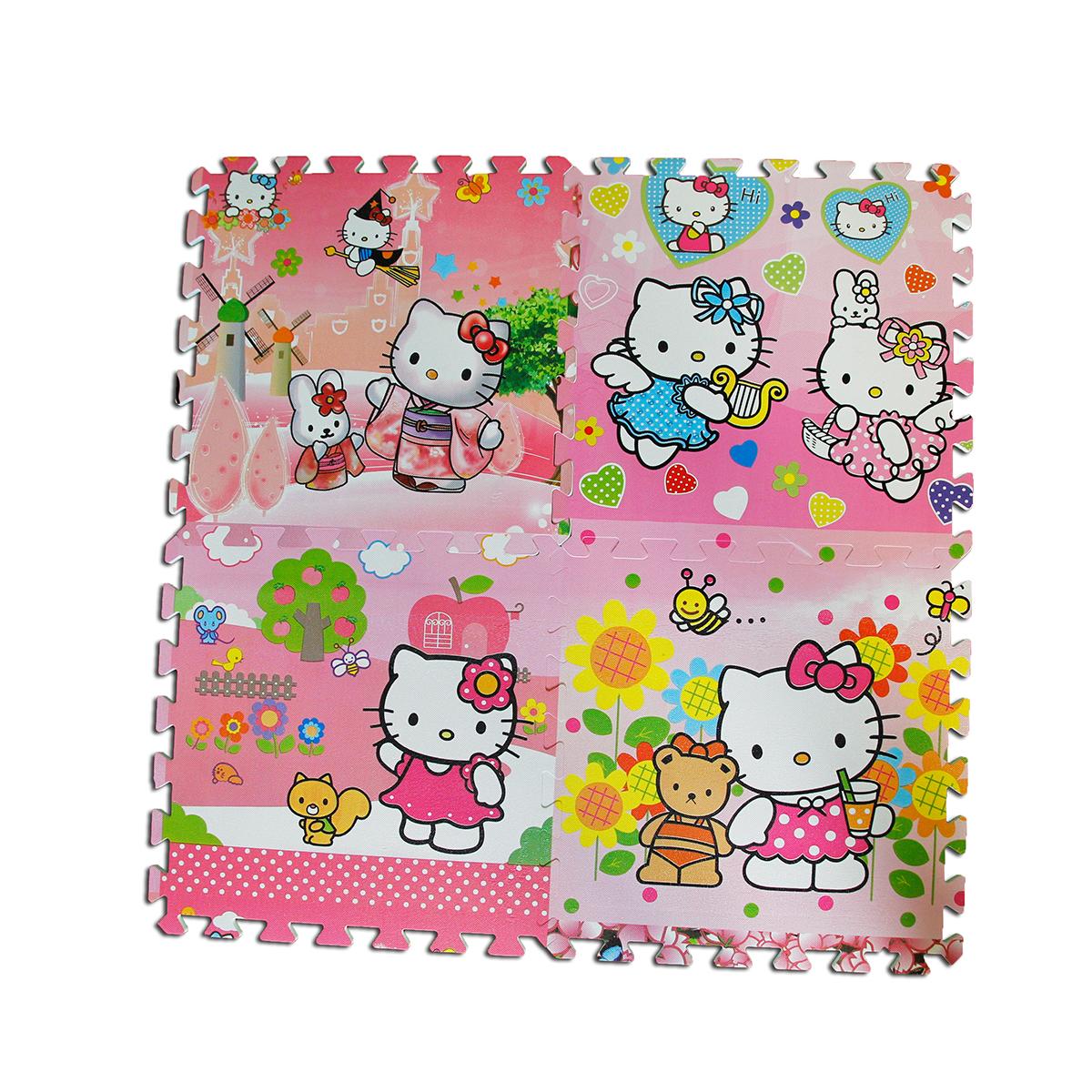 Thảm xốp lót sàn Âu Lạc hình Hello Kitty kích thước 42x42cm (Bộ 9 tấm)