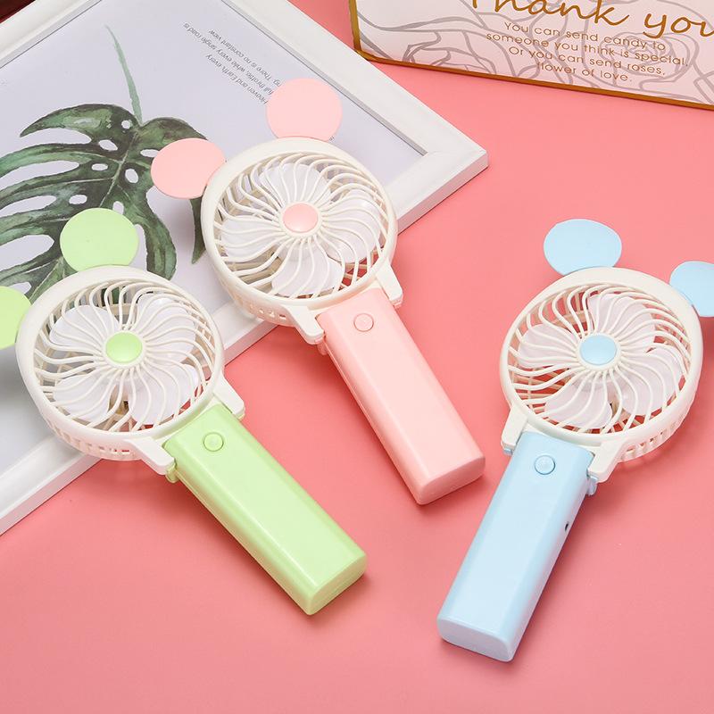 [HCM]Quạt Cầm Tay Sạc Pin Cổng USB Thiết Họa Hình Siêu Dễ Thương (Gồm quạt pin dây sạc và dây móc quạt)