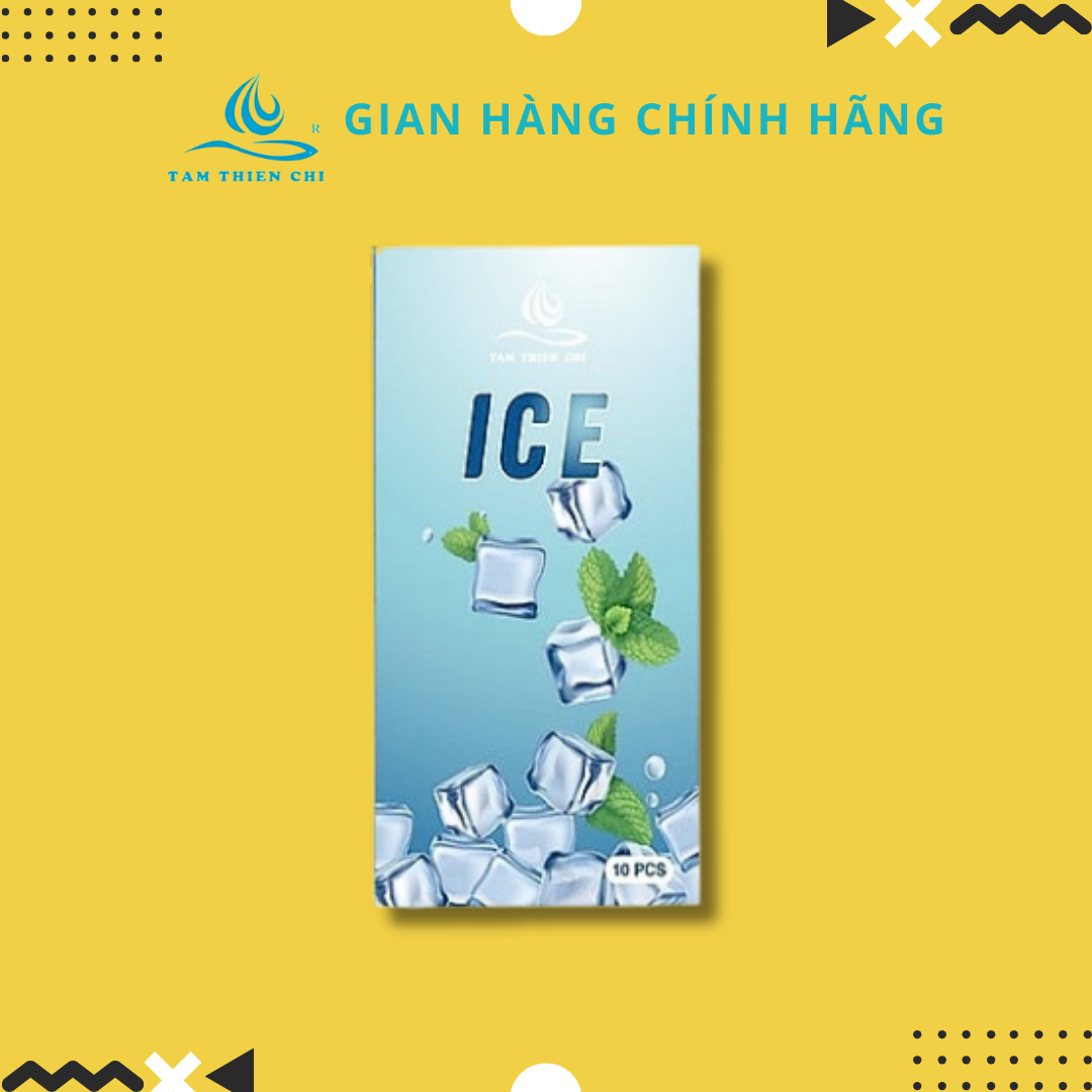 Bao cao su Tâm Thiện Chí ICE siêu mỏng mát lạnh túi 10 chiếc TTC