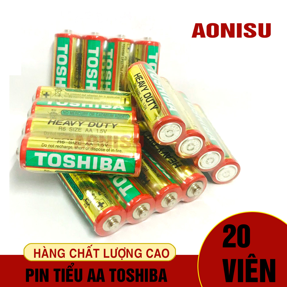 20 viên pin tiểu aa toshiba, pin aa toshiba đỏ, pin 2a, pin đồ chơi, pin chuyên dụng, pin remote aonisu