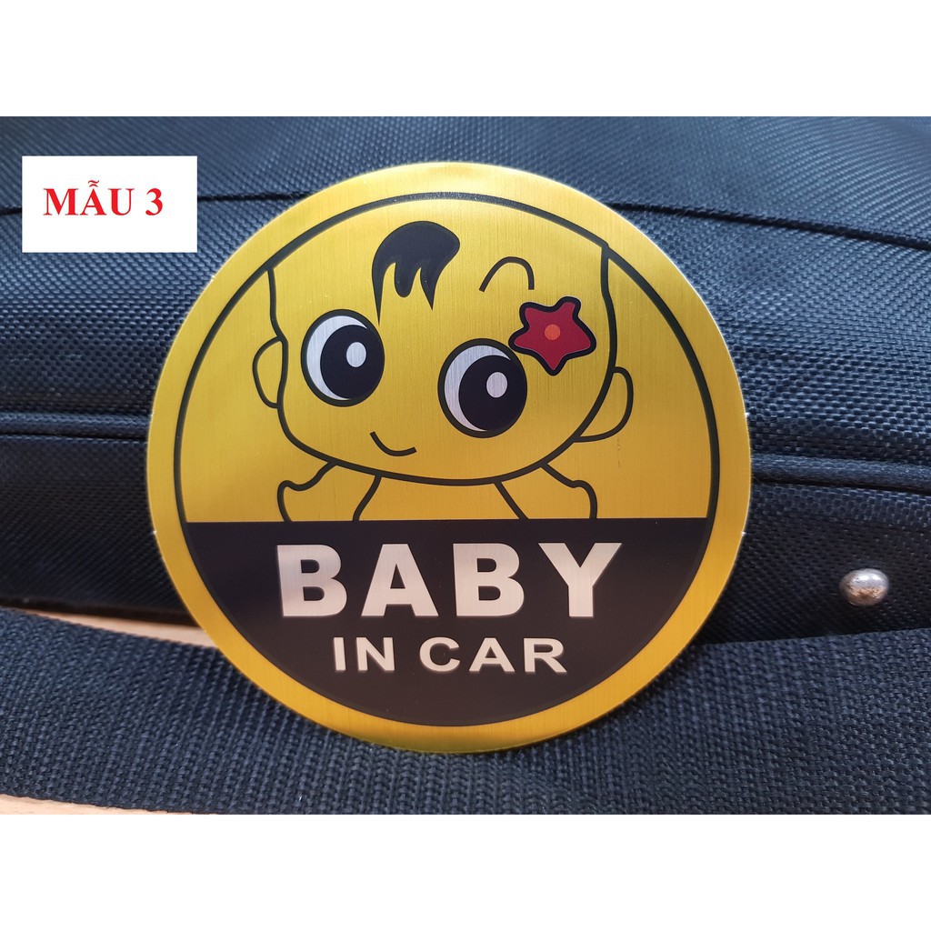 Tem dán baby in car
