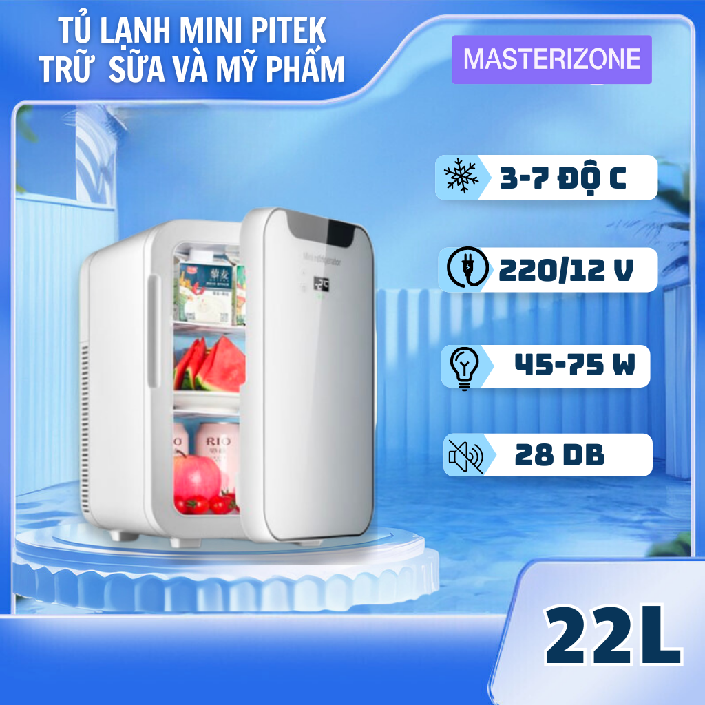Tủ lạnh mini hyundai chính hãng-màn led cảm ứng, nóng lạnh 2 chiều, bảo quản mỹ phẩm, sữa cho bé - dùng được cho xe hơi