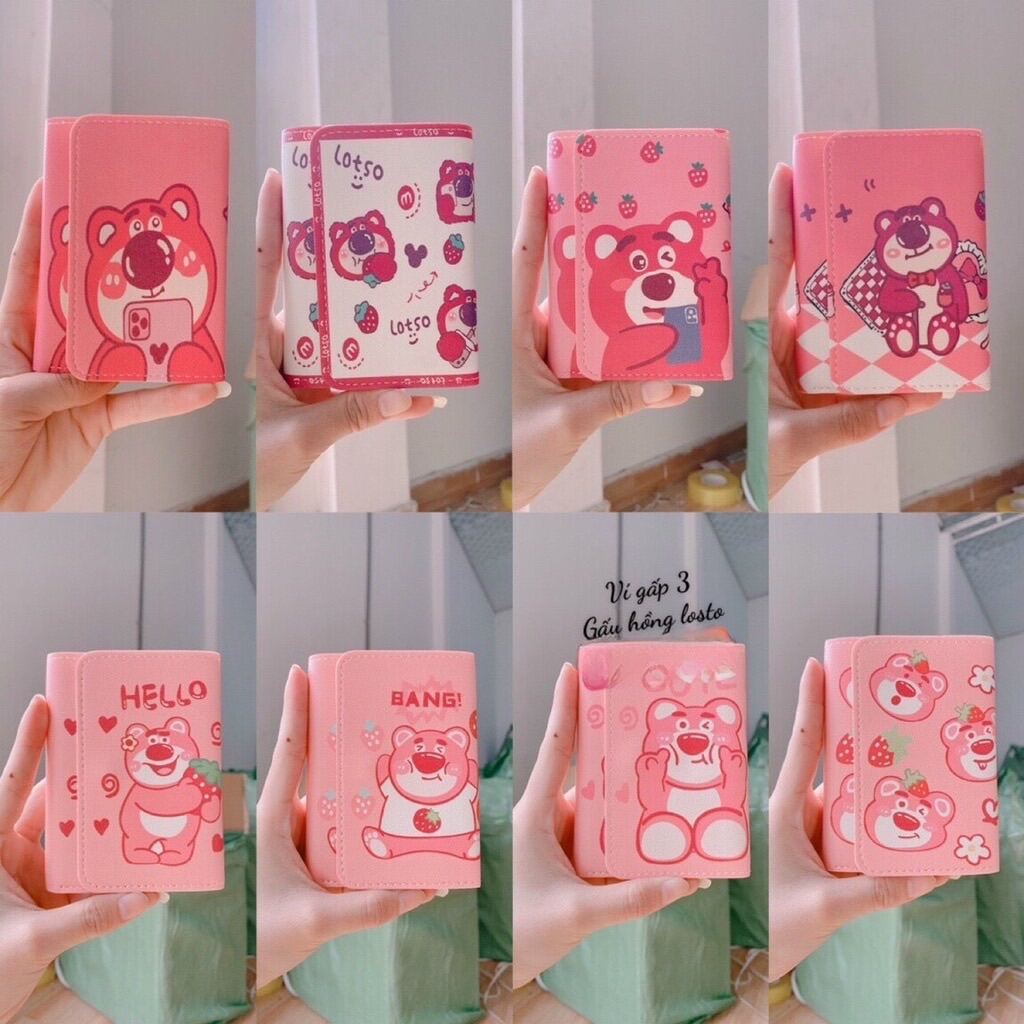 Ví gấᴜ dâu losto gập ba dễ thương