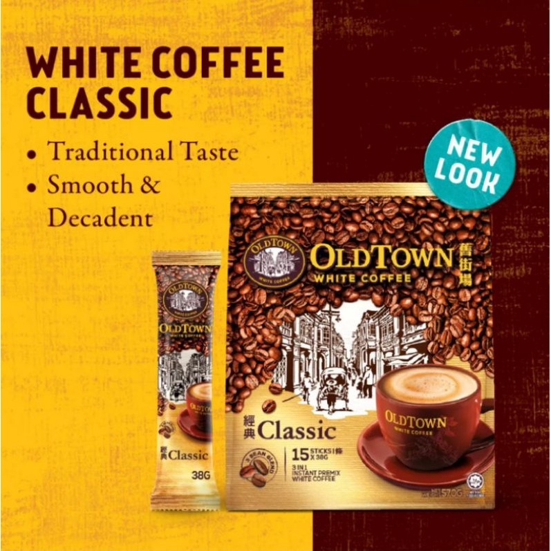    Bao Bì Mới   Cà phê trắng Classic OldTown White Coffee Malaysia 