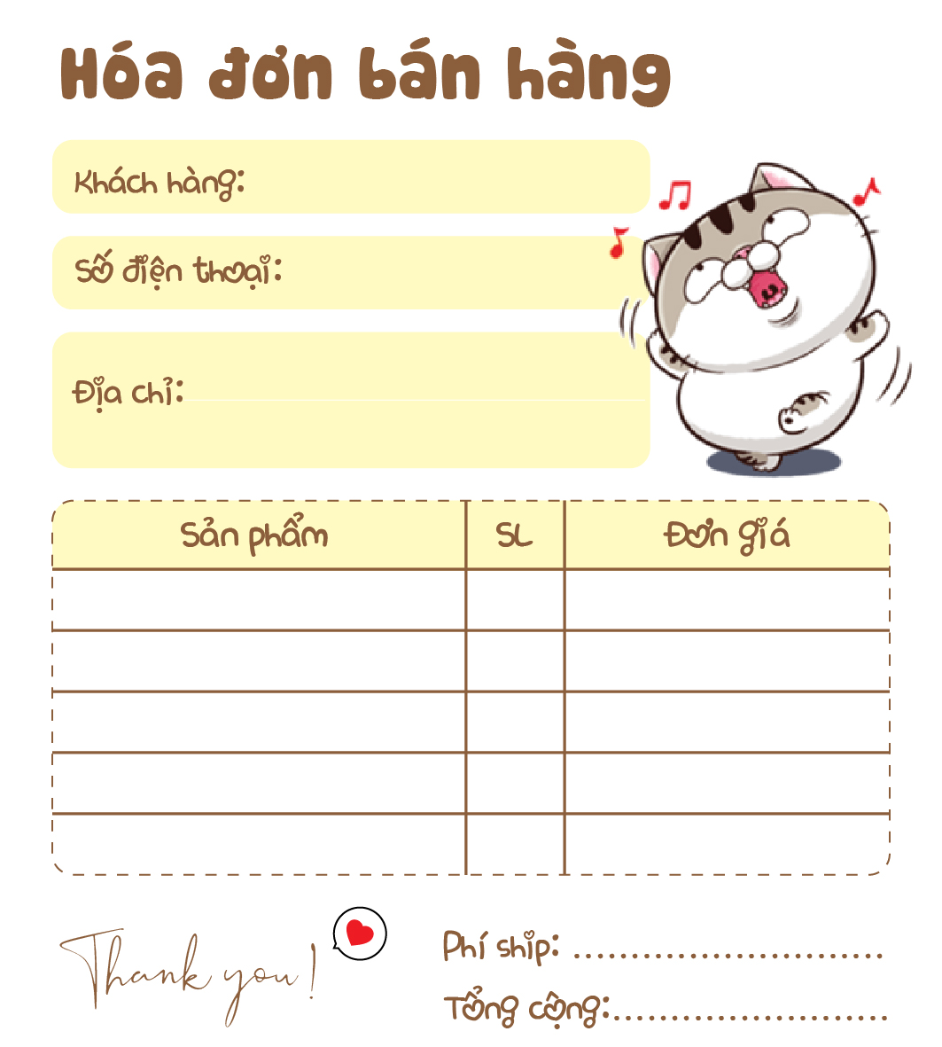 Hóa đơn bán hàng mini 1 liên ami