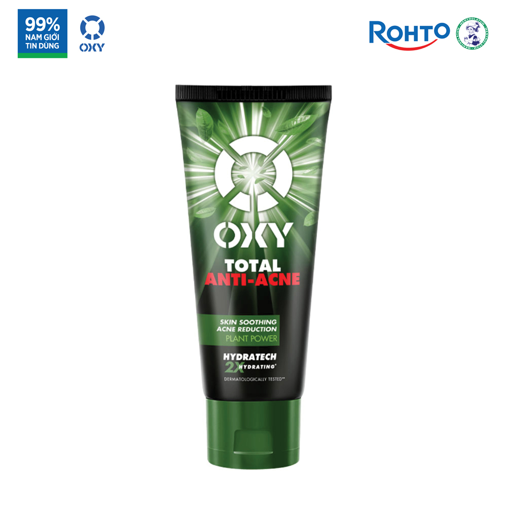  Sữa rửa mặt cho nam Oxy sạch sâu giảm mụn kiểm soát nhờn dạng kem Oxy Total Anti Acne 100g 