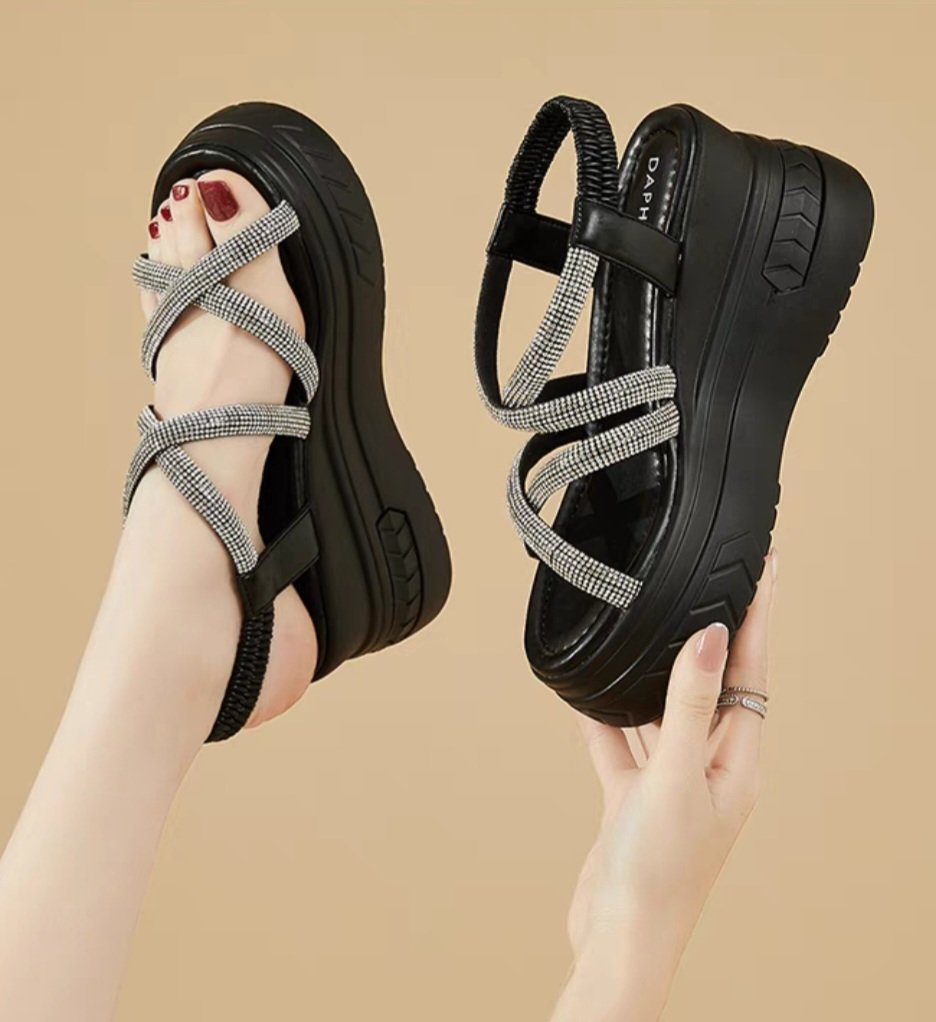 Sandal xuồng dây chéo phối đá