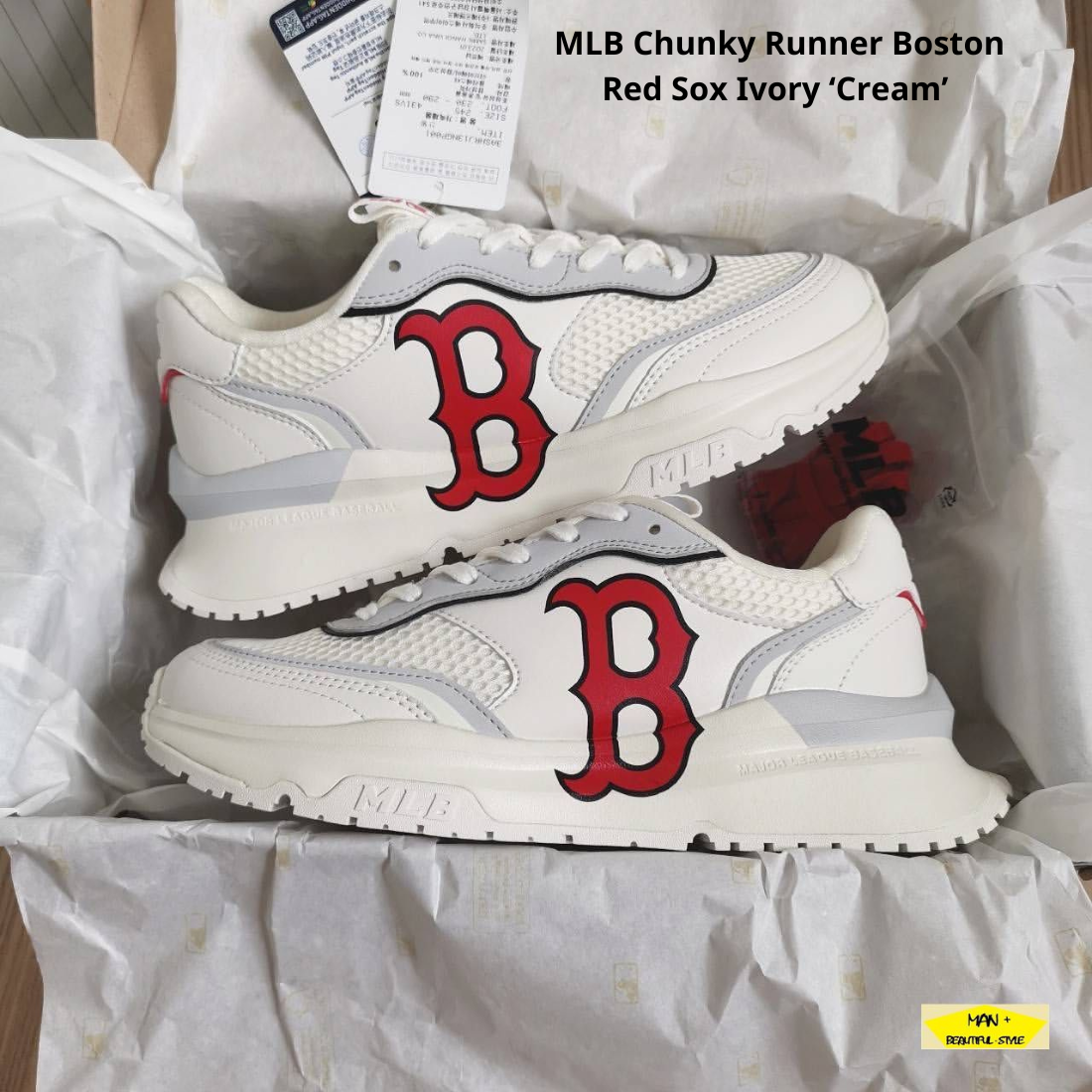 Giày MLB Boston Red Sox Chunky High Cổ Cao Nam Nữ Chuẩn Siêu Cấp
