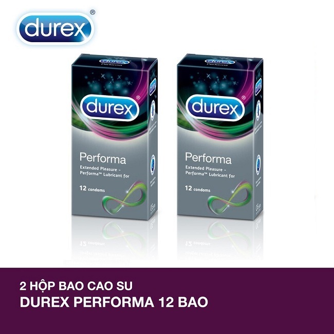 [HCM]Bộ 2 Hộp Bao cao su Durex Performa 12 bao / hộp