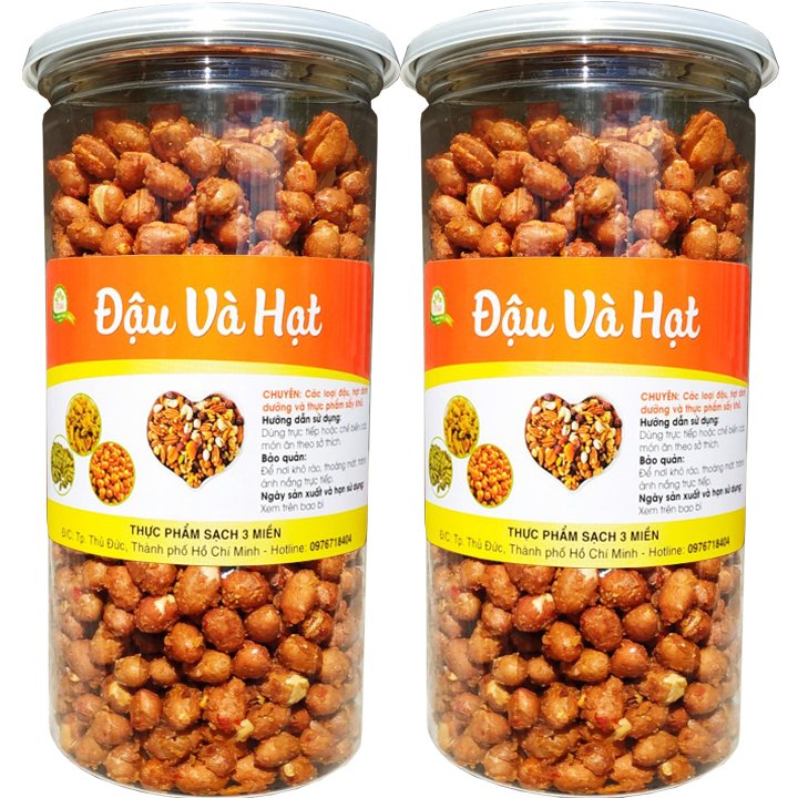 1Kg đậu phộng rang tỏi ớt loại đặc biệt giòn ngon - 2 hũ nắp nhôm hiệu TPS