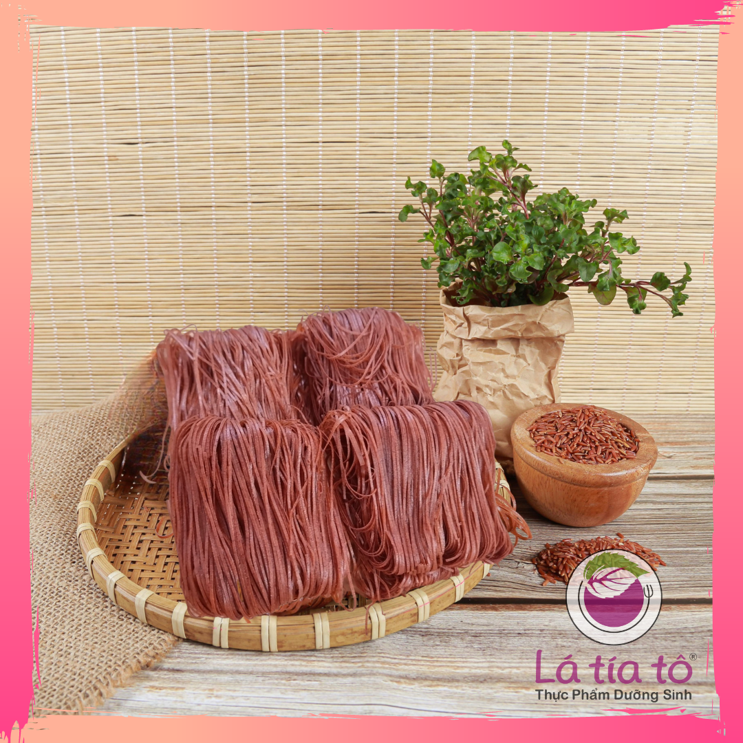 Bún gạo lứt đỏ ăn liền 450gr - lá tía tô