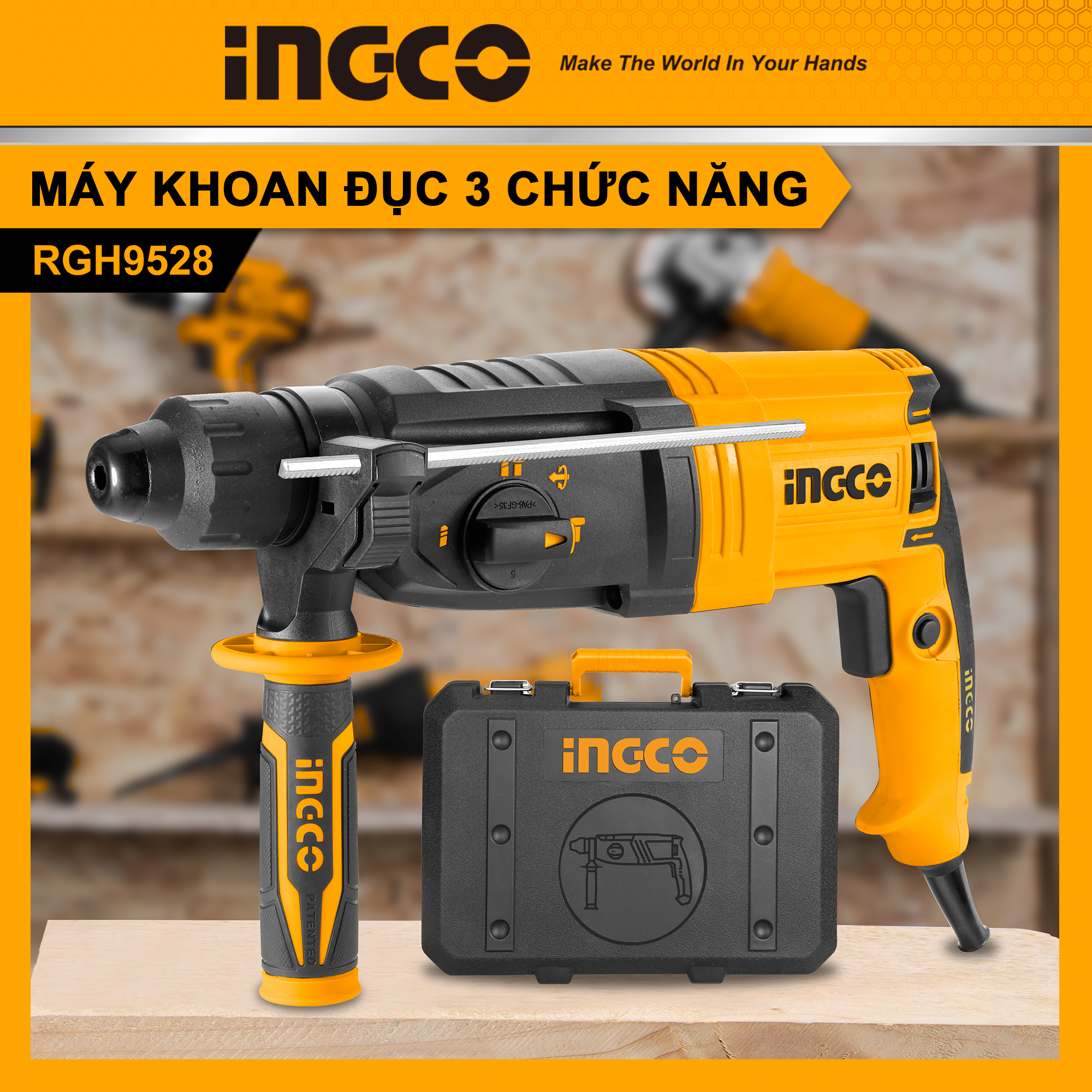 Máy khoan đục 3 chức năng rgh9528