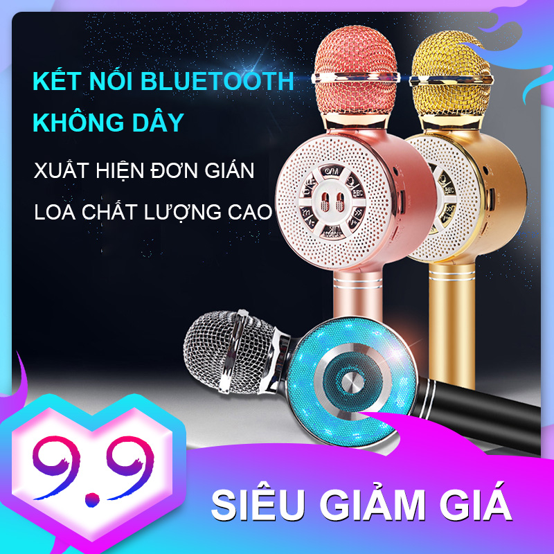 Micro Karaoke Kiêm Loa BLUETOOTH - Micro không dây Karaoke - Chức năng điều chỉnh giọng nói
