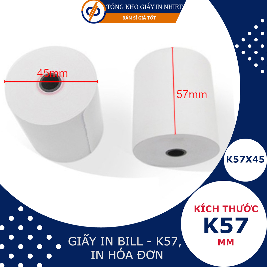 Giấy in hóa đơn k57 - dp22 - k57x45, k57x38