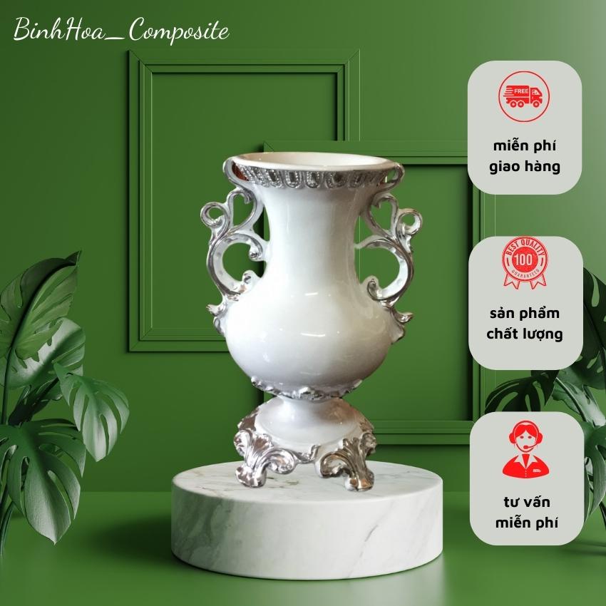 Bình hoa cúp s10 chất liệu nhựa composite mã bh58, lọ cắm hoa cao cấp, bình cắm hoa giả, trang trí bàn làm việc,phòng khách