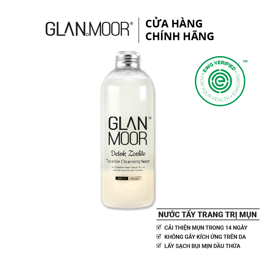 Nước Tẩy Trang Chăm Sóc Da Dầu Mụn, Nhạy Cảm GLAN MOOR Detok Zeolite Trumble Cleasing Water - Glan Moor VN