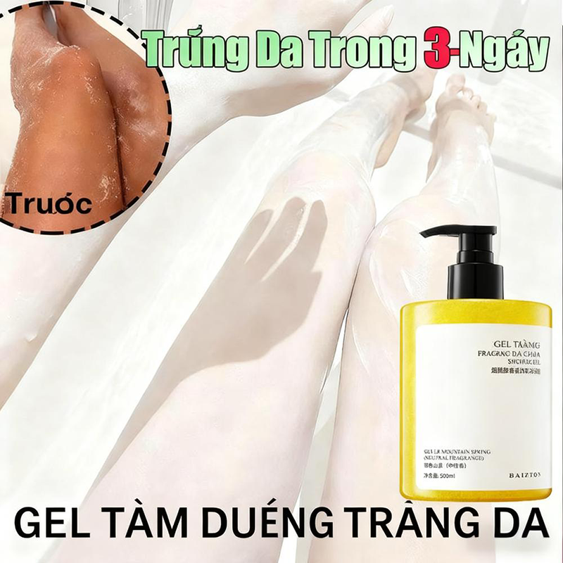 Sữa tắm hương nước hoa Sữa tắm trắng da toàn thân Làm trắng da mite Nicotinamide lưu hương lâu thơm 500ml