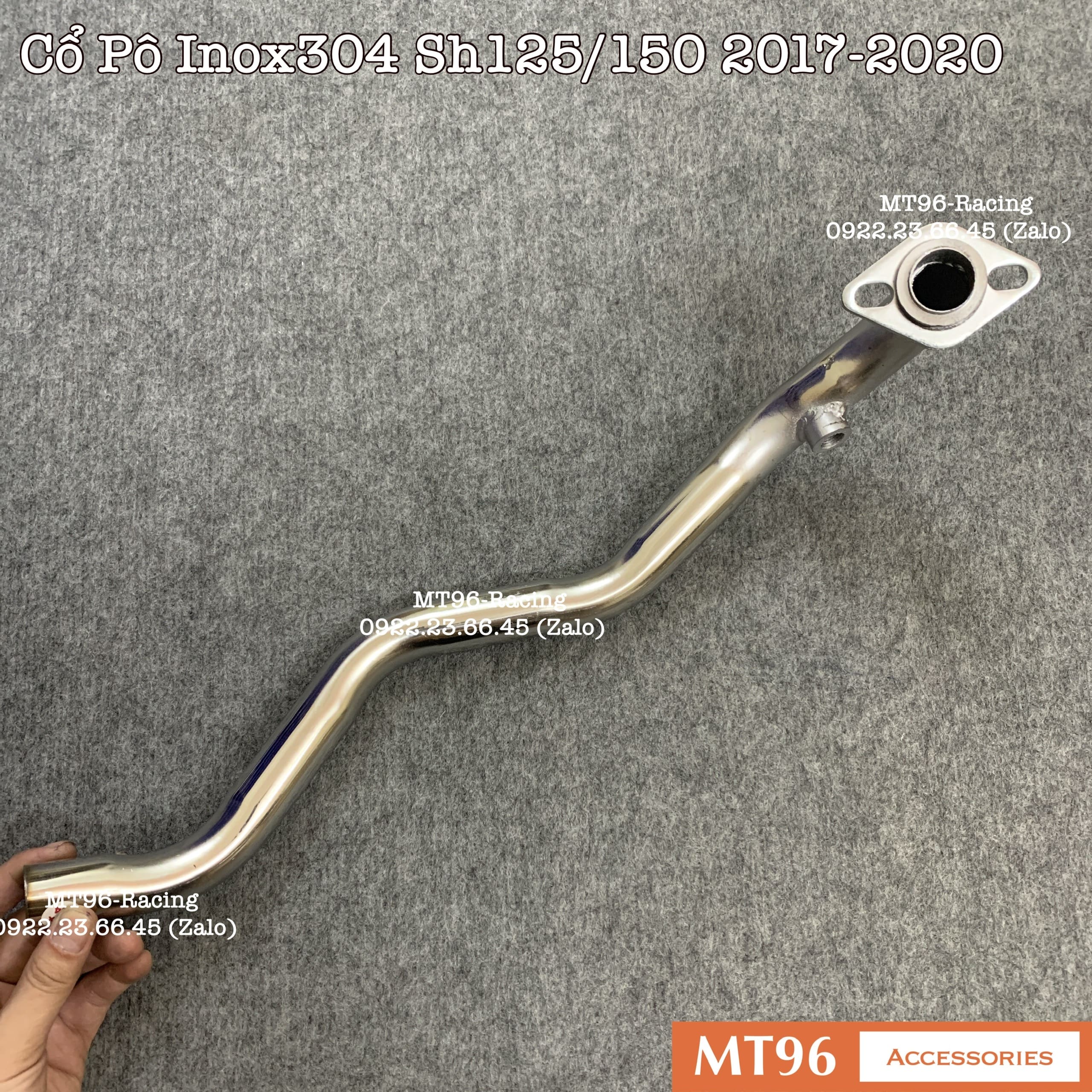Cổ pô inox cho sh 125/150 2017-2020 chuẩn inox304 siêu sáng dày dặn không gỉ sét