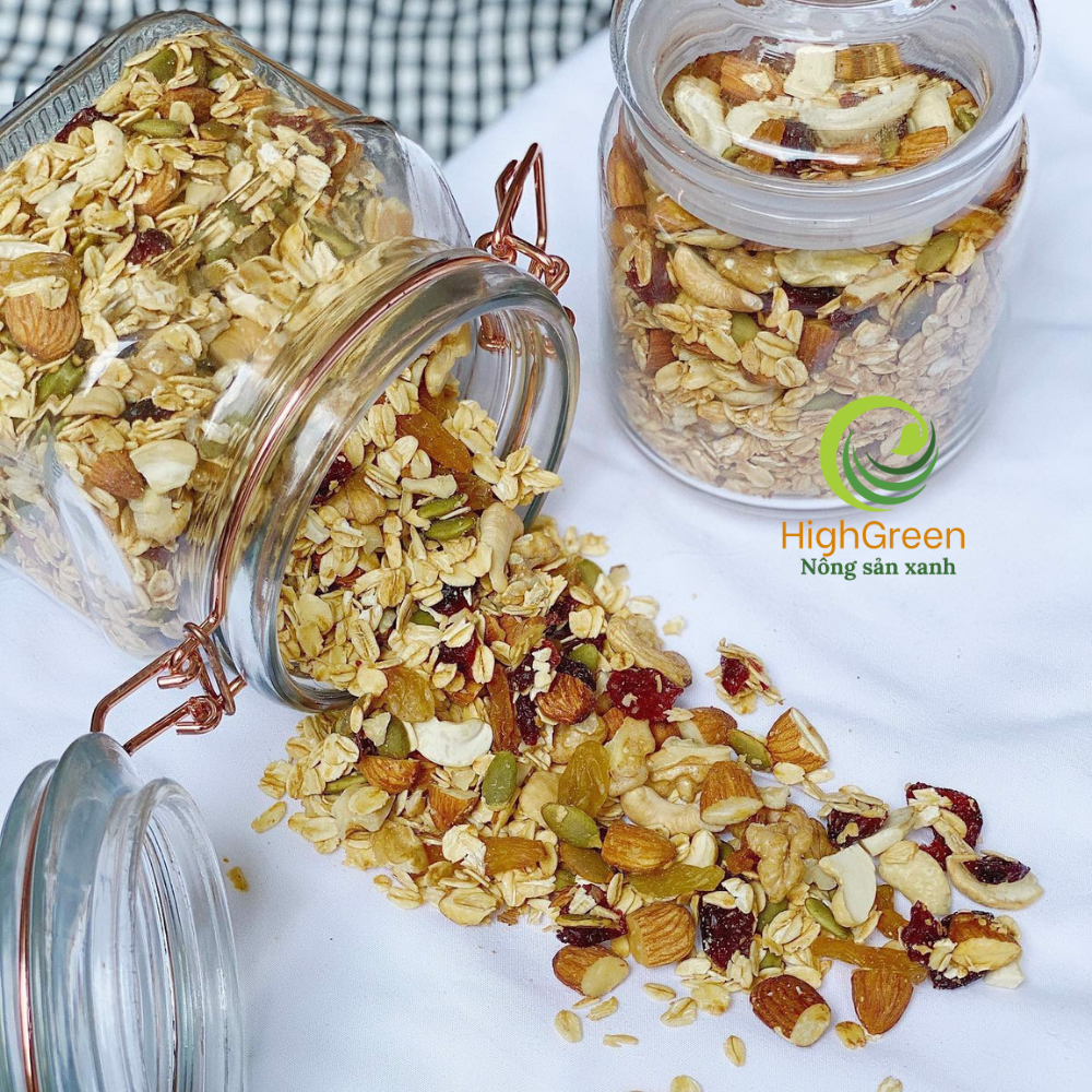 [HCM]Granola mix nhiều loại hạt và trái cây khô  300gr - Ngũ cốc ăn kiêng 8 loại hạt không đường rang mộc tự nhiên - Ngũ cốc giảm cân