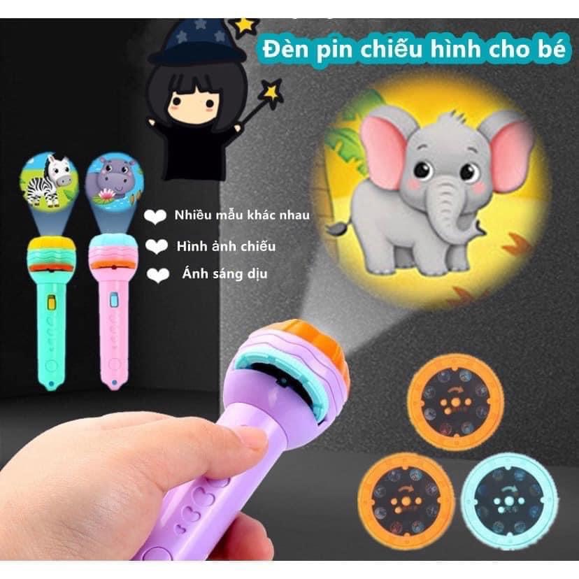 Đèn pin chiếu hình cho bé - gồm 80 hình đa chủ đề thú vị cho bé - dudu kids