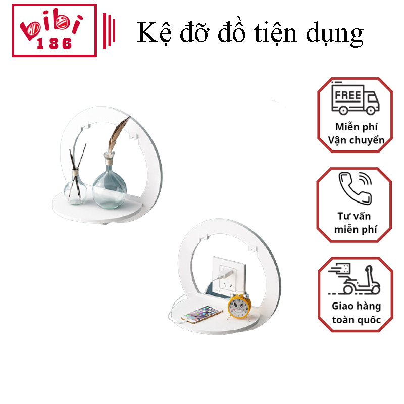 Kệ đỡ đồ tiện dụng, kệ treo tường, kệ treo tường decor trang trí hình tròn thiết kế phòng đẹp