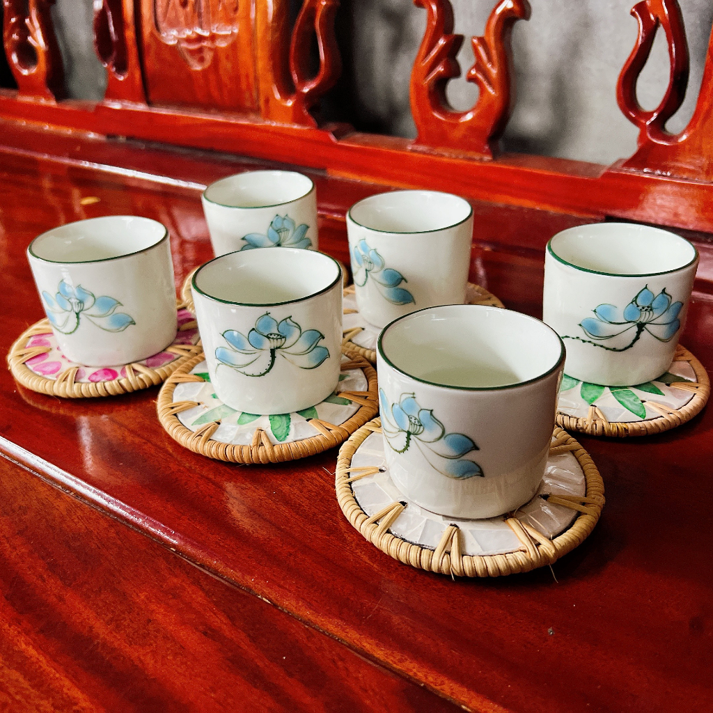 Đế lót ly KHẢM TRAI lót cốc, lót đĩa 10cm, lót viền mây nhiều màu, nhiều hình, đa dạng,Miếng lót ly cốc Việt Nam