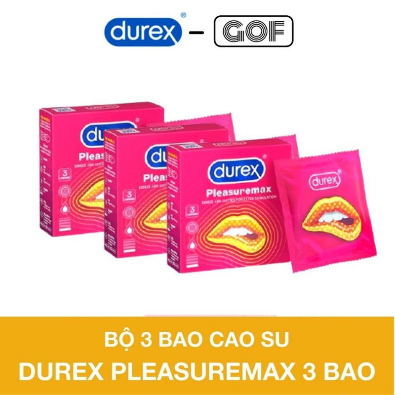 Bao cao su gai Durex Pleasuremax 3 bao