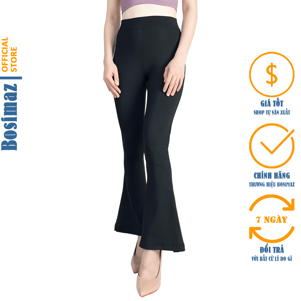 Quần Legging Ống Loe Bosimaz MS711 dài không túi cao cấp, thun co giãn 4 chiều, vải đẹp dày, thoáng mát không xù lông.