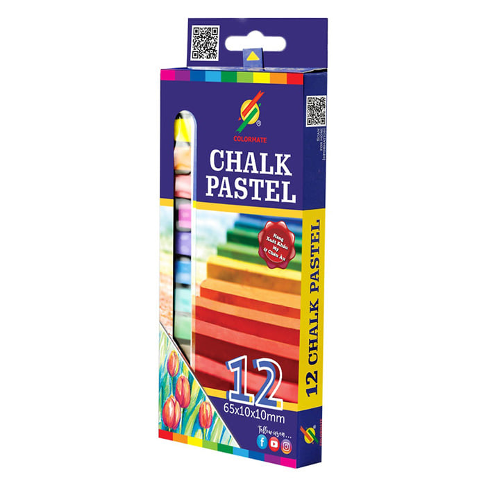 Phấn màu vẽ tranh, vẽ chân dung, vẽ phong cảnh Colormate hộp 12 màu - COLORMATE