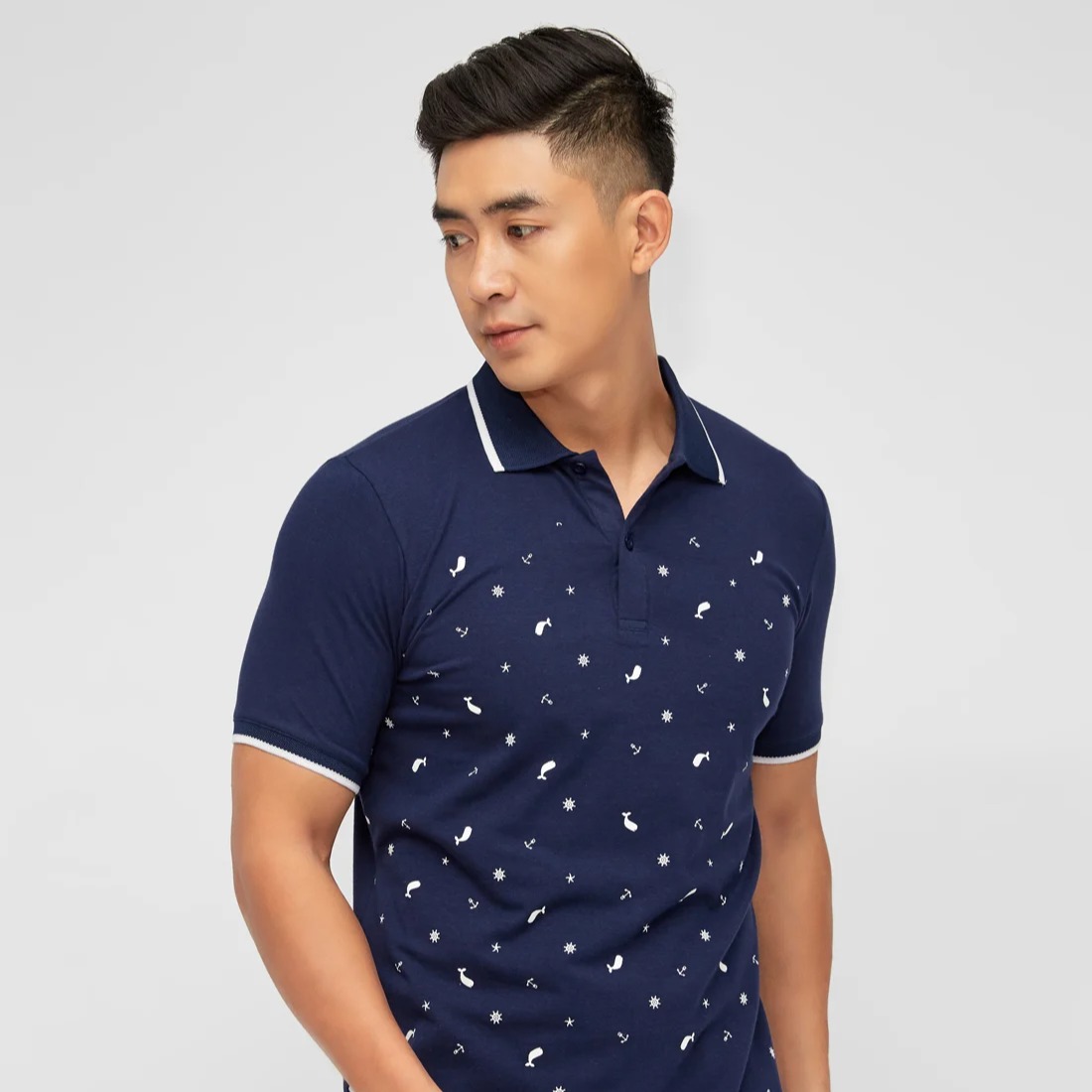 Áo thun nam cotton in họa tiết