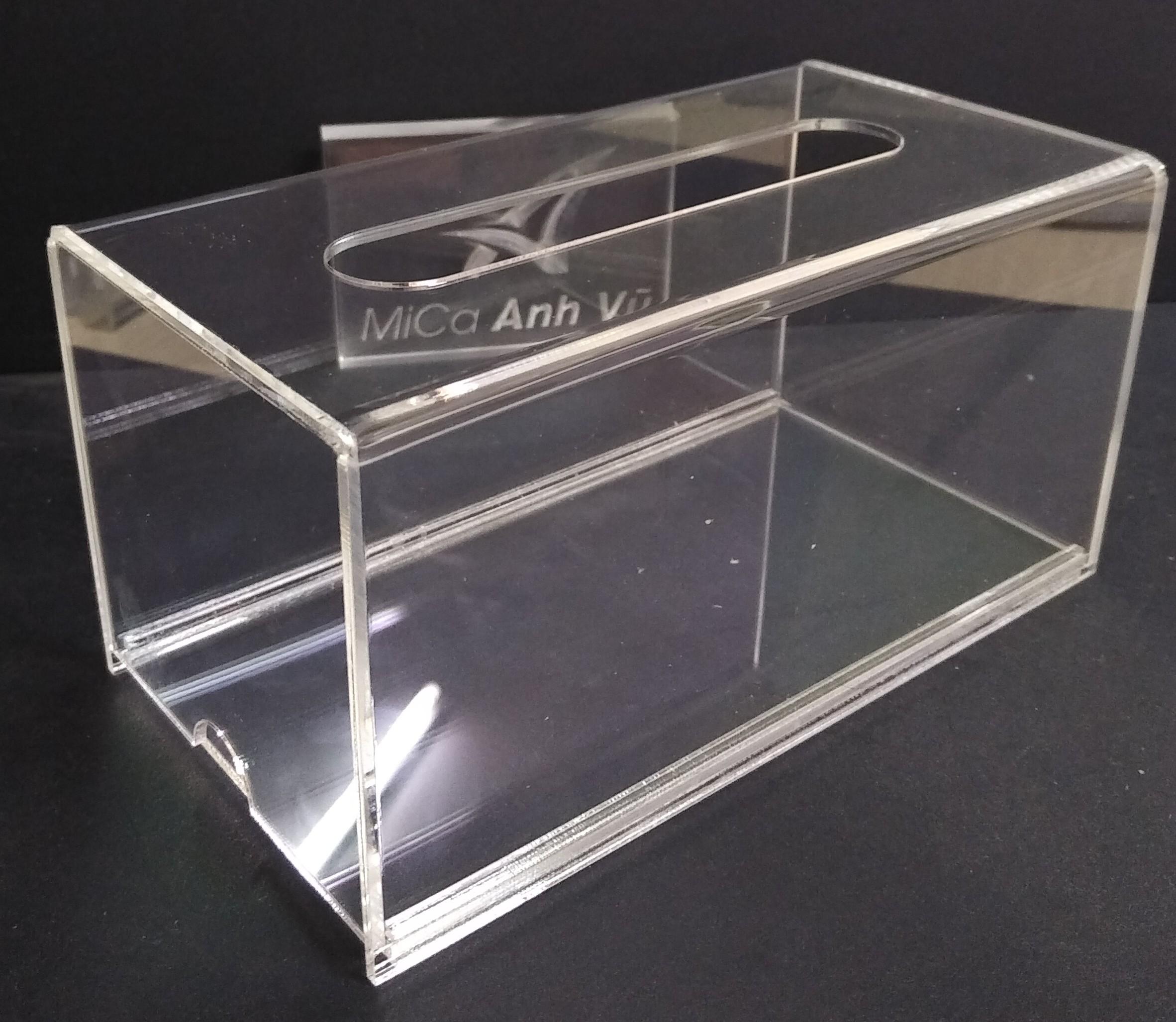Hộp đựng khăn giấy mica trong suốt