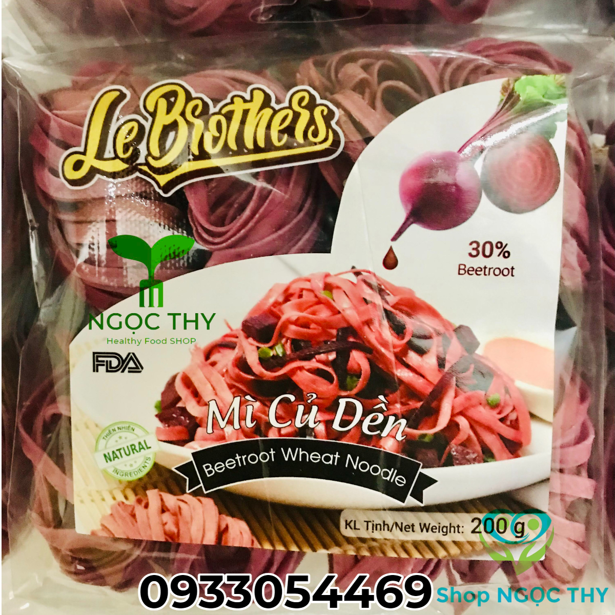 Mì củ dền eatclean Duy Anh Food gói 200gr, mì rau củ Le Brothers