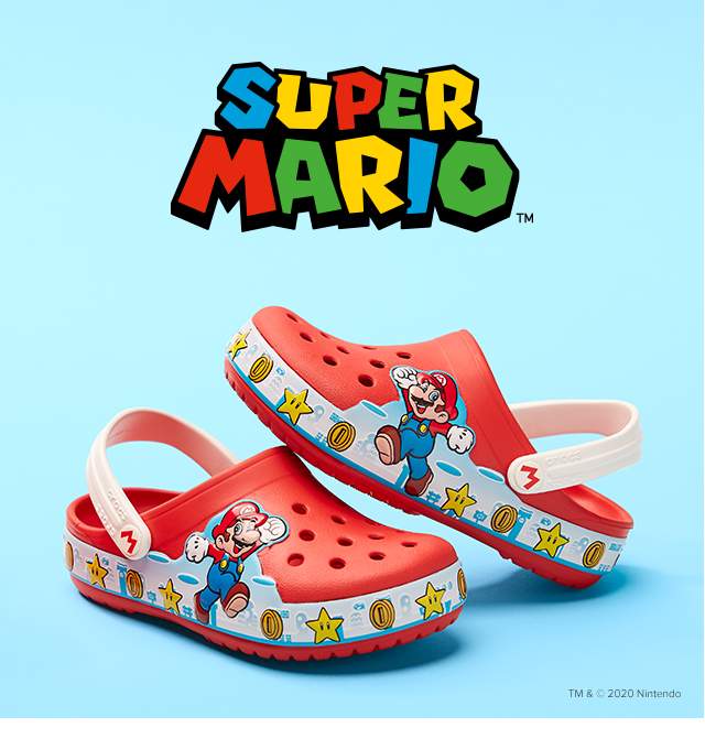 Sục crocs trẻ em- in hình nhân vật mario 3d