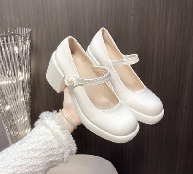 Giày cao gót nữ gót vuông 6p da mềm thòi trang , giày Loli Đế vuông 6cm hàng QC Full box