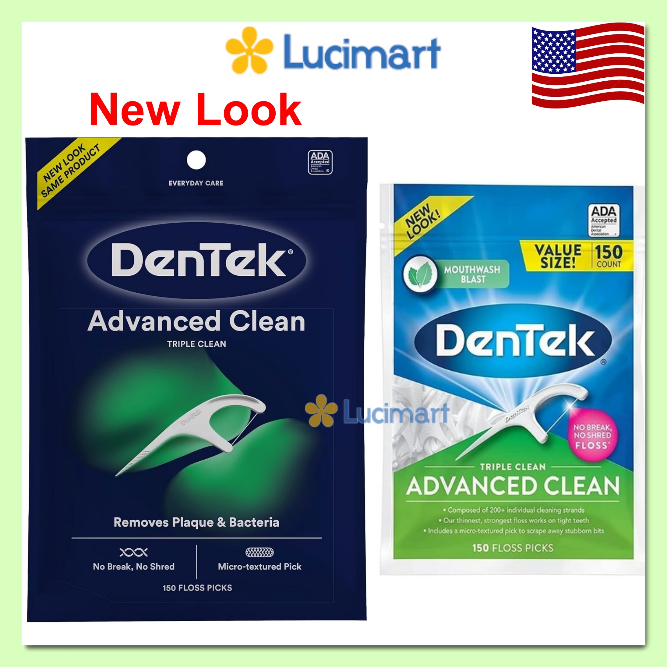 Tăm Chỉ Nha Khoa DenTek Comfort Clean, Sensitive Clean, Triple Clean