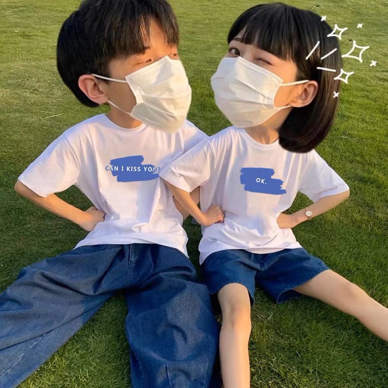 Áo phông đôi nam nữ, áo phông đôi i kiss you?