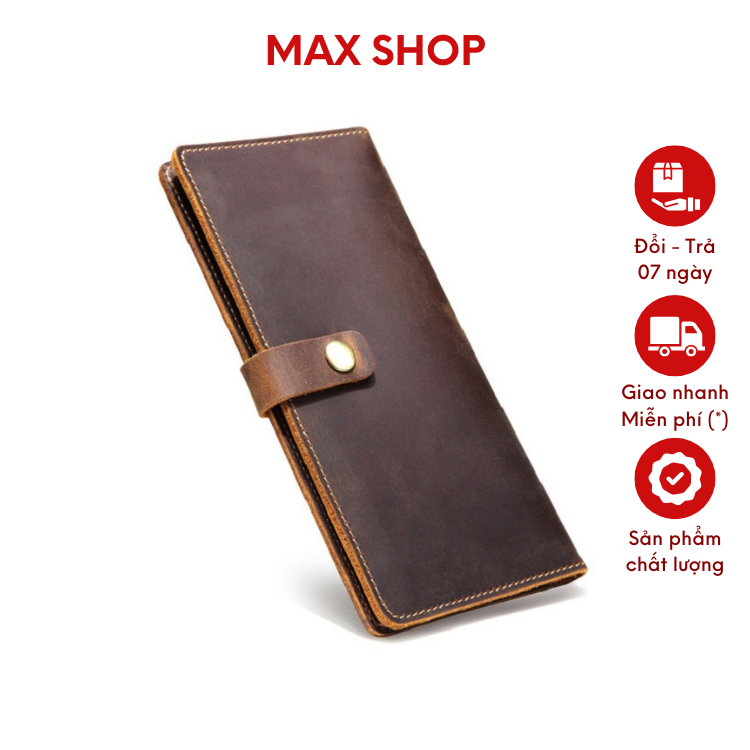 Ví cầm tay nam da bò sáp thời trang cao cấp