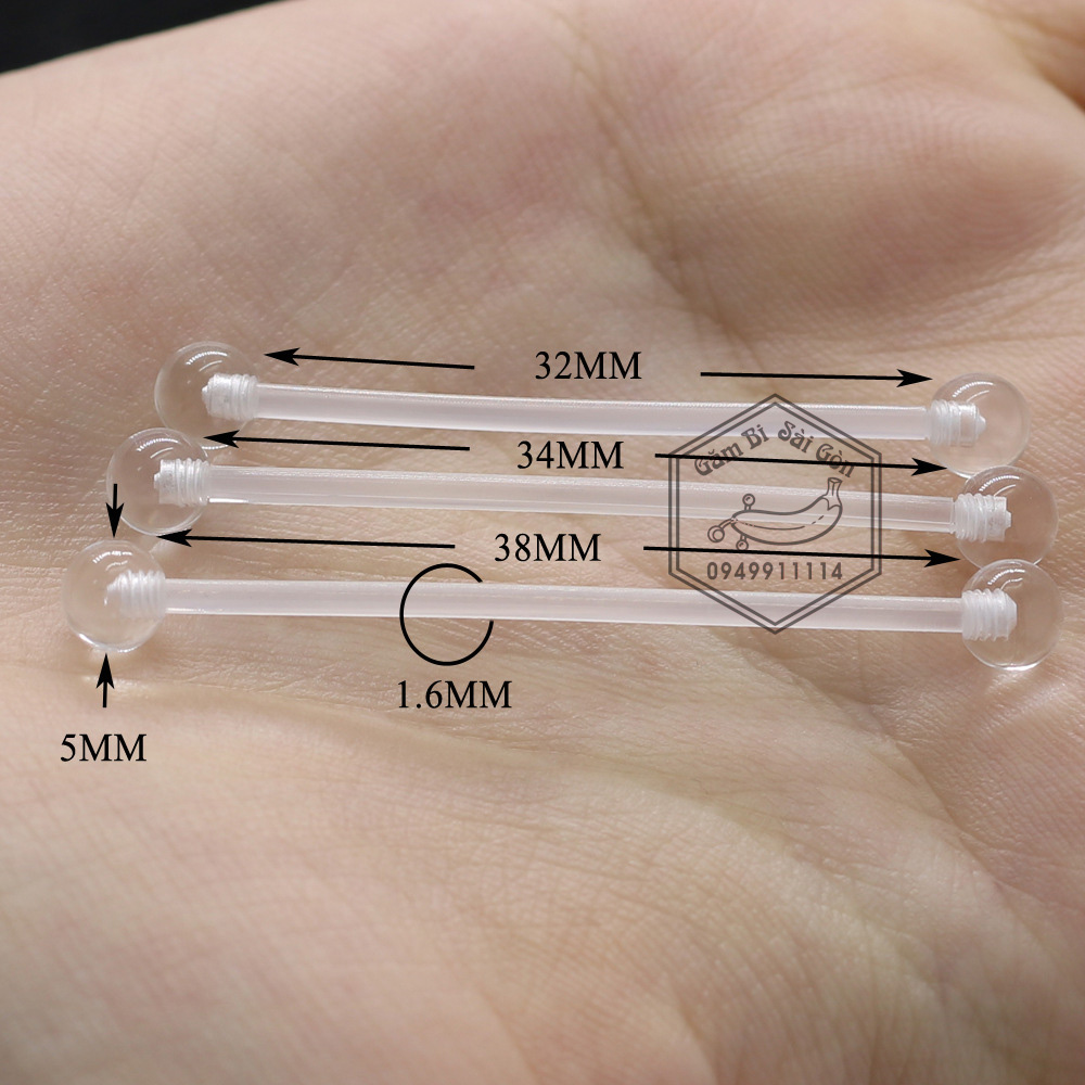 Khuyên nhựa dài đầu bi NHỰA 32-34-38mm