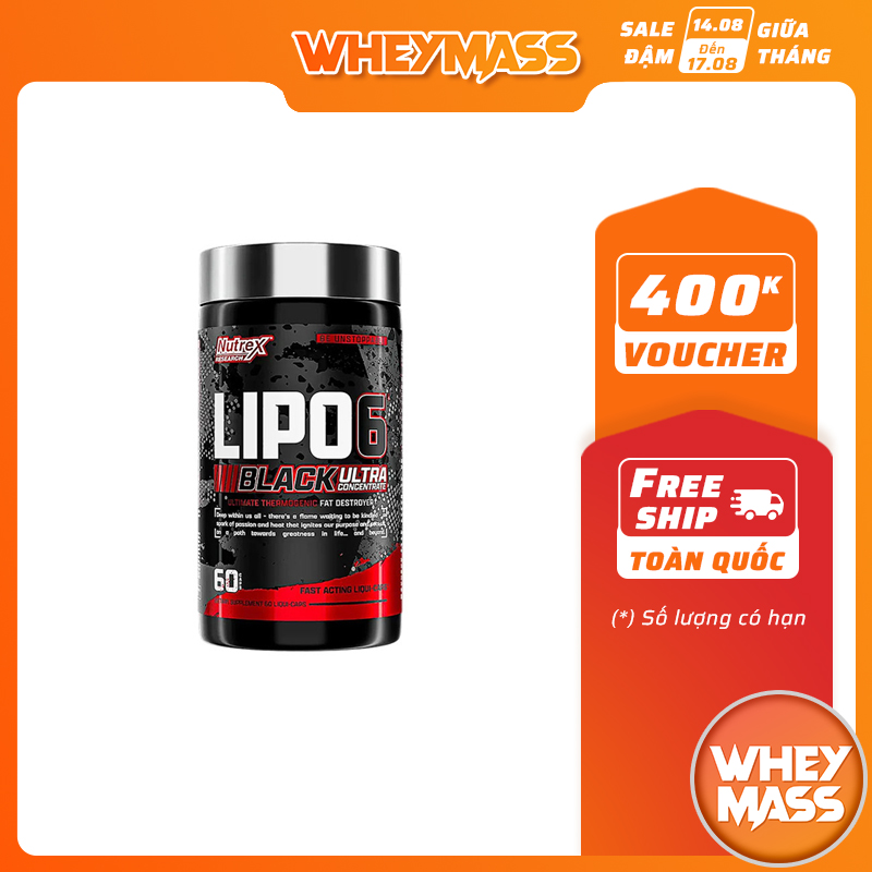 Đốt Mỡ Giảm Cân Cực Mạnh NUTREX RESEARCH LIPO 6 ULTRA CONCENTRATE 60 Viên