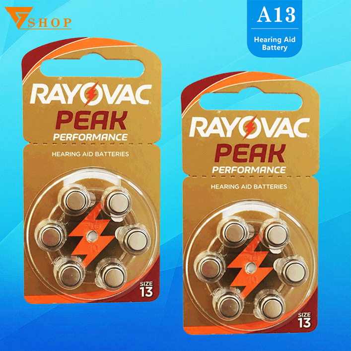 2 vỉ pin máy trợ thính rayovac pr48, pin ag5, pin a13