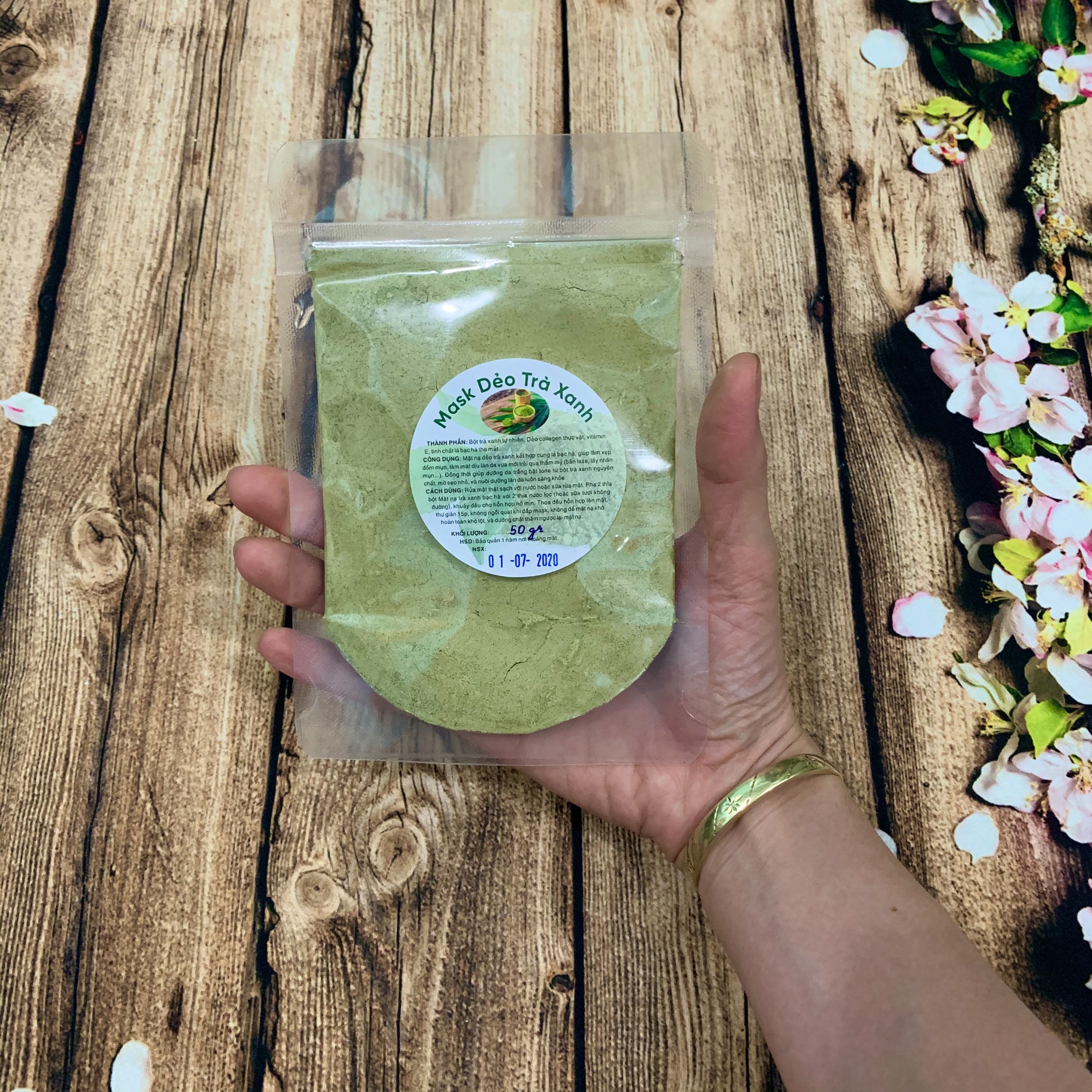 MASK DẺO TRÀ XANH - Kiềm dầu, ngừa mụn và mềm mịn da (50G~100G)