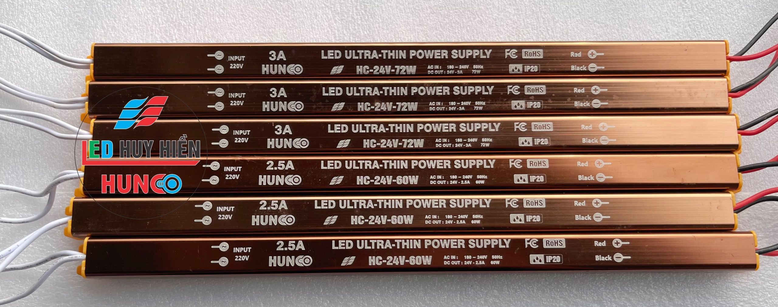 Nguồn đũa 24V - 2.5A , 24V- 3A Nguồn led 24V - 60W, 24V - 72W HUNCO